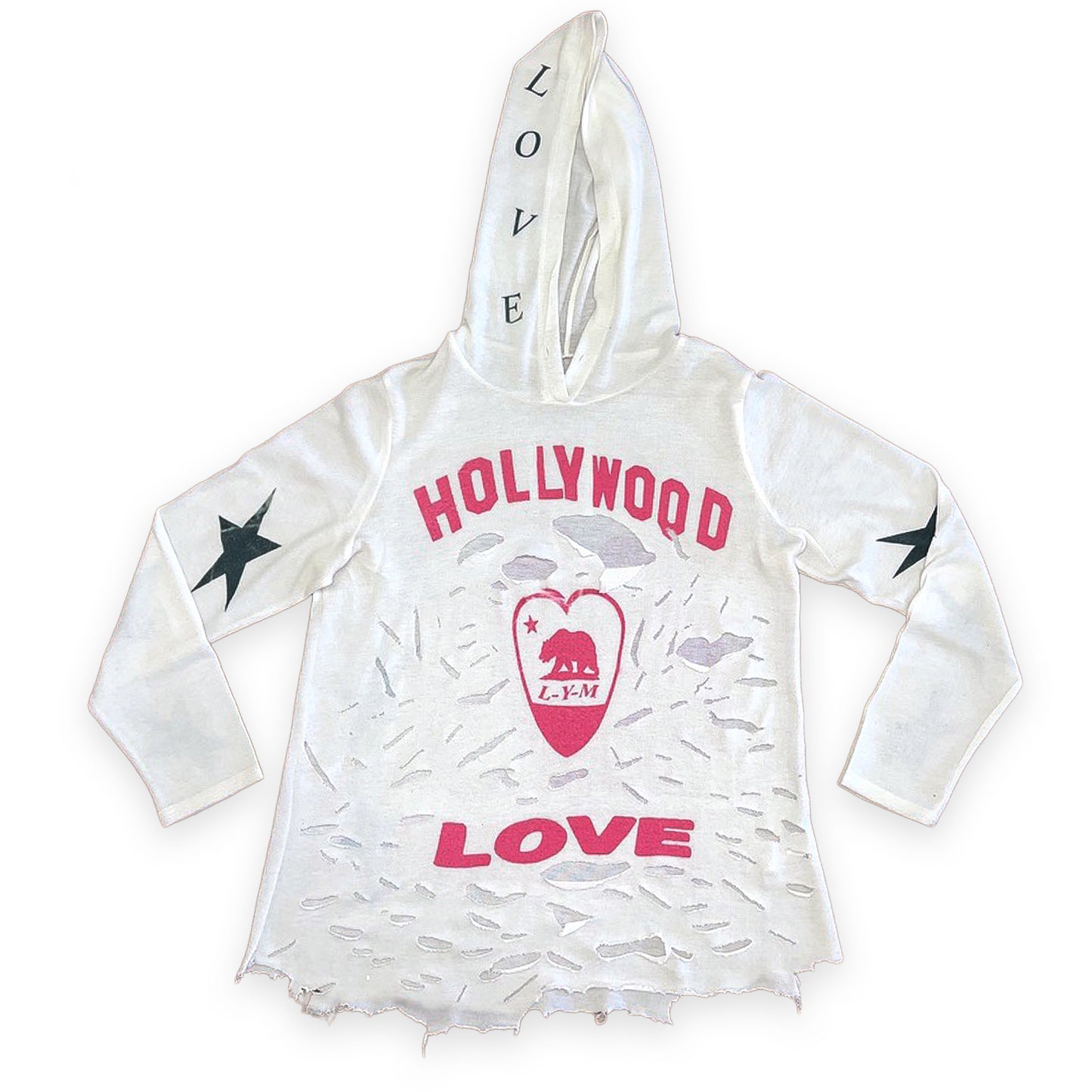 Perfect Distressed Hollywood Love Hoodie